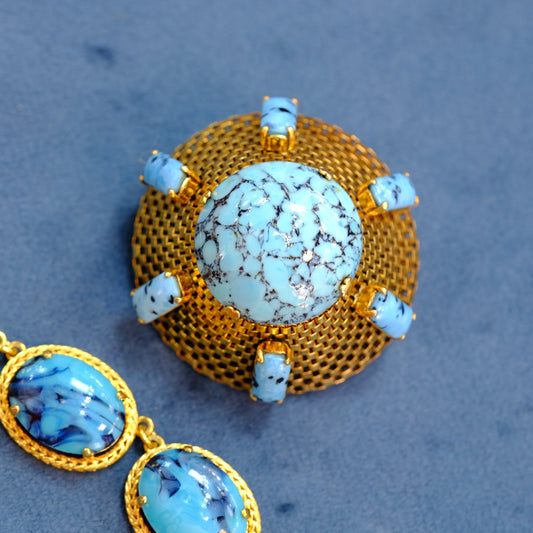 Dior Dome Turquoise Brooch 1960s