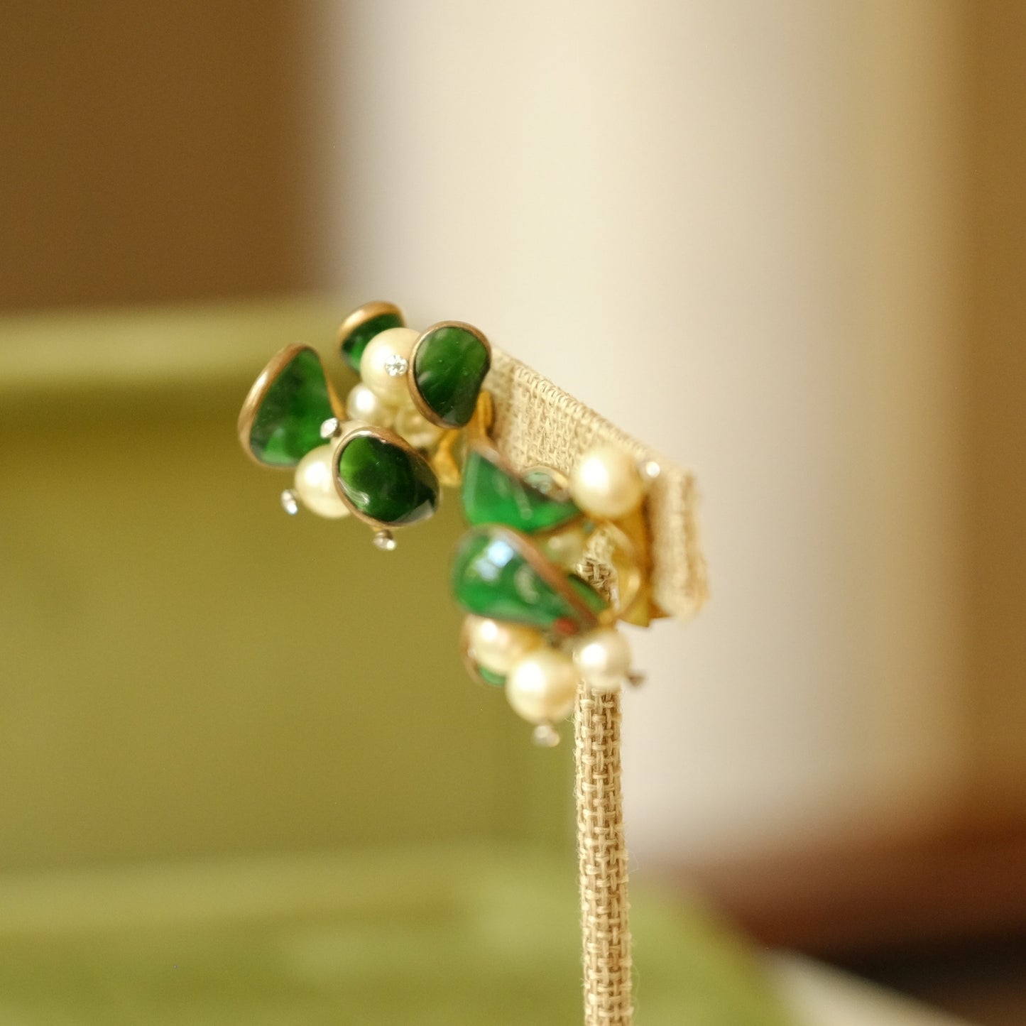 Vintage Gripoix Lilly of the Valley French Earrings 1960s