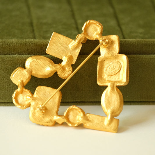 Christian Lacroix Heart Multicolor Brooch 1990s