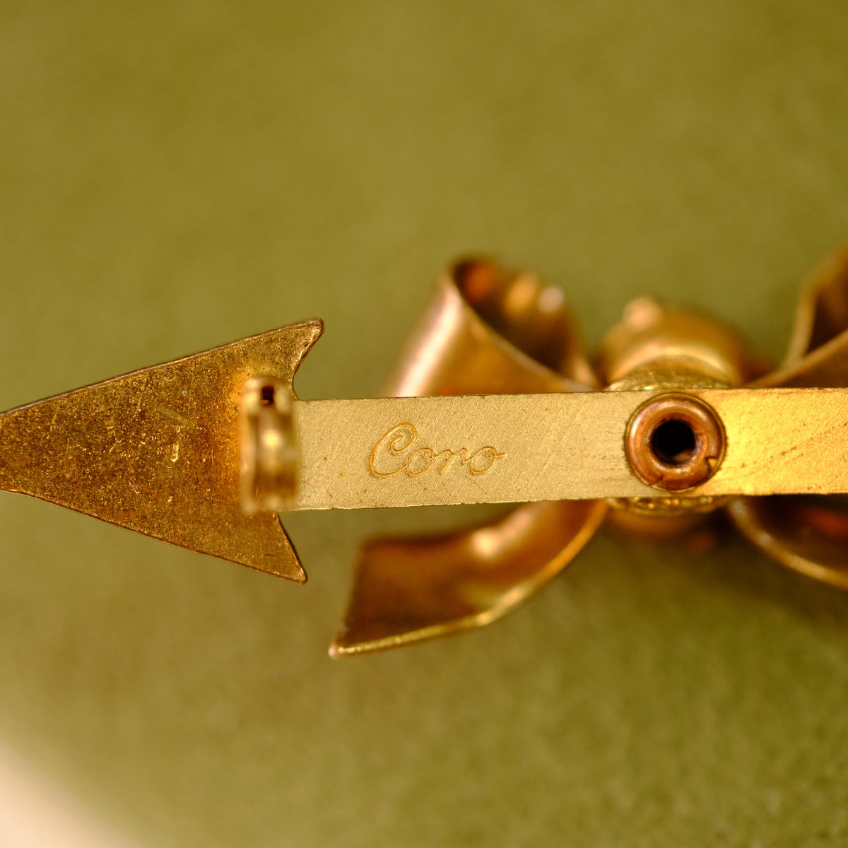 Coro Jeweled Bow and Arrow Pin