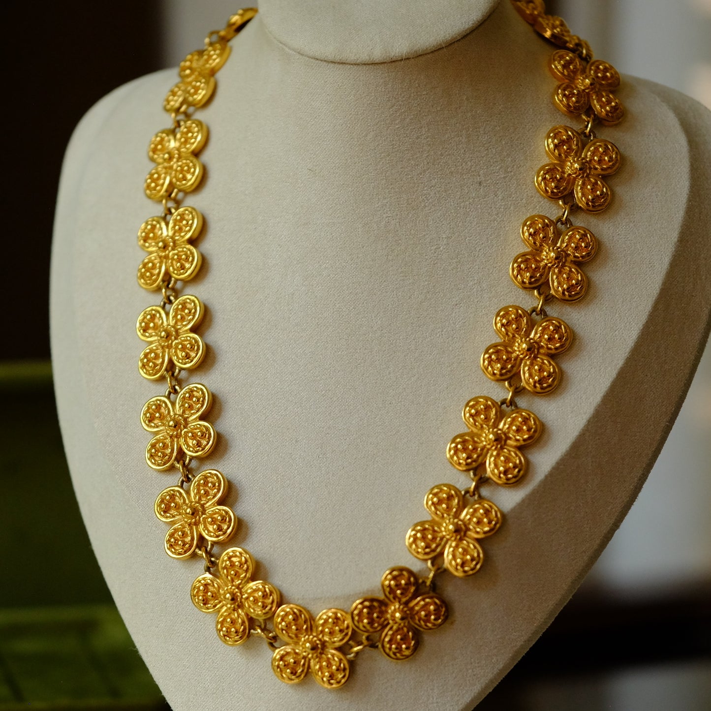 Christian Dior Germany Flower Necklace 1980s