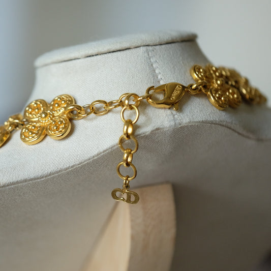 Christian Dior Germany Flower Necklace 1980s