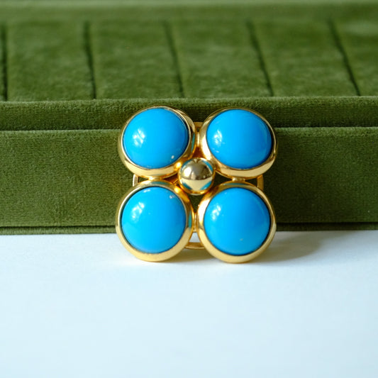 Vintage European Blue Brooch 1960s