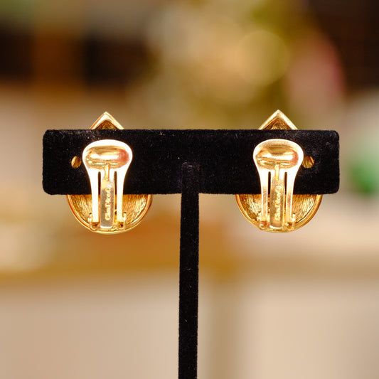 Vintage Christian Dior Enamel and Pearl Earrings 1990's