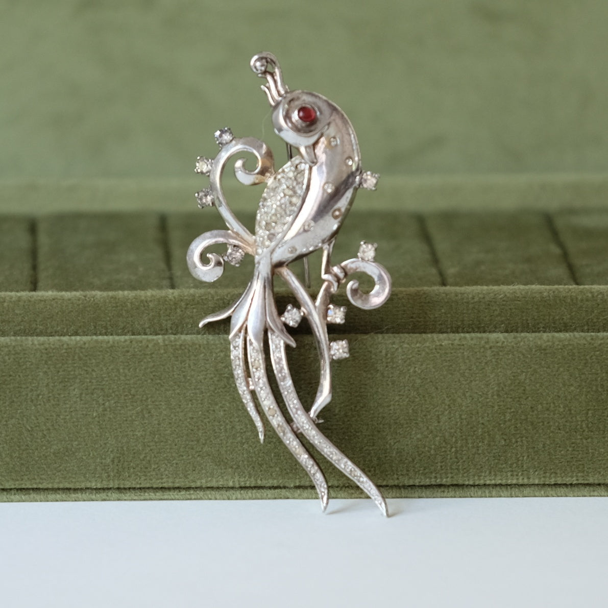 Trifari Sterling Bird of Paradise Brooch 1940s