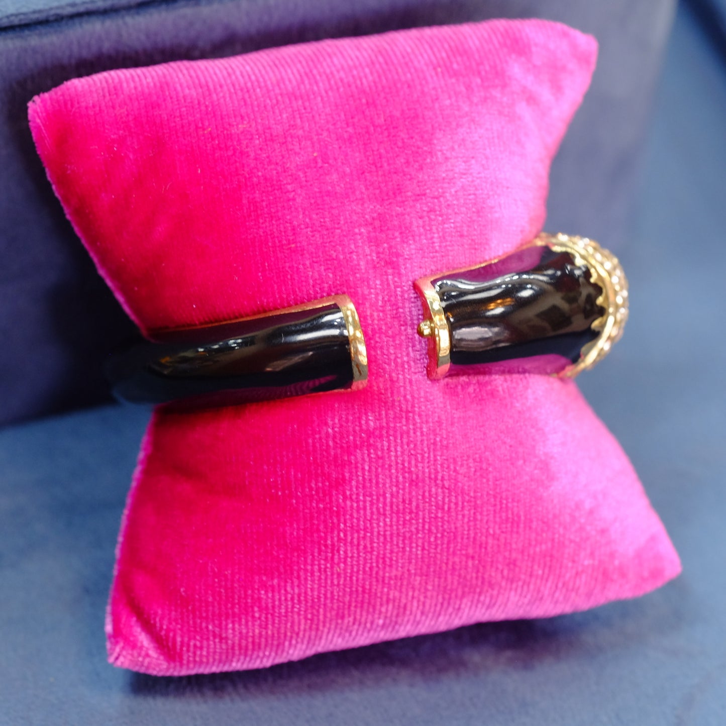 Vintage Enamel Panther Cuff 1980s