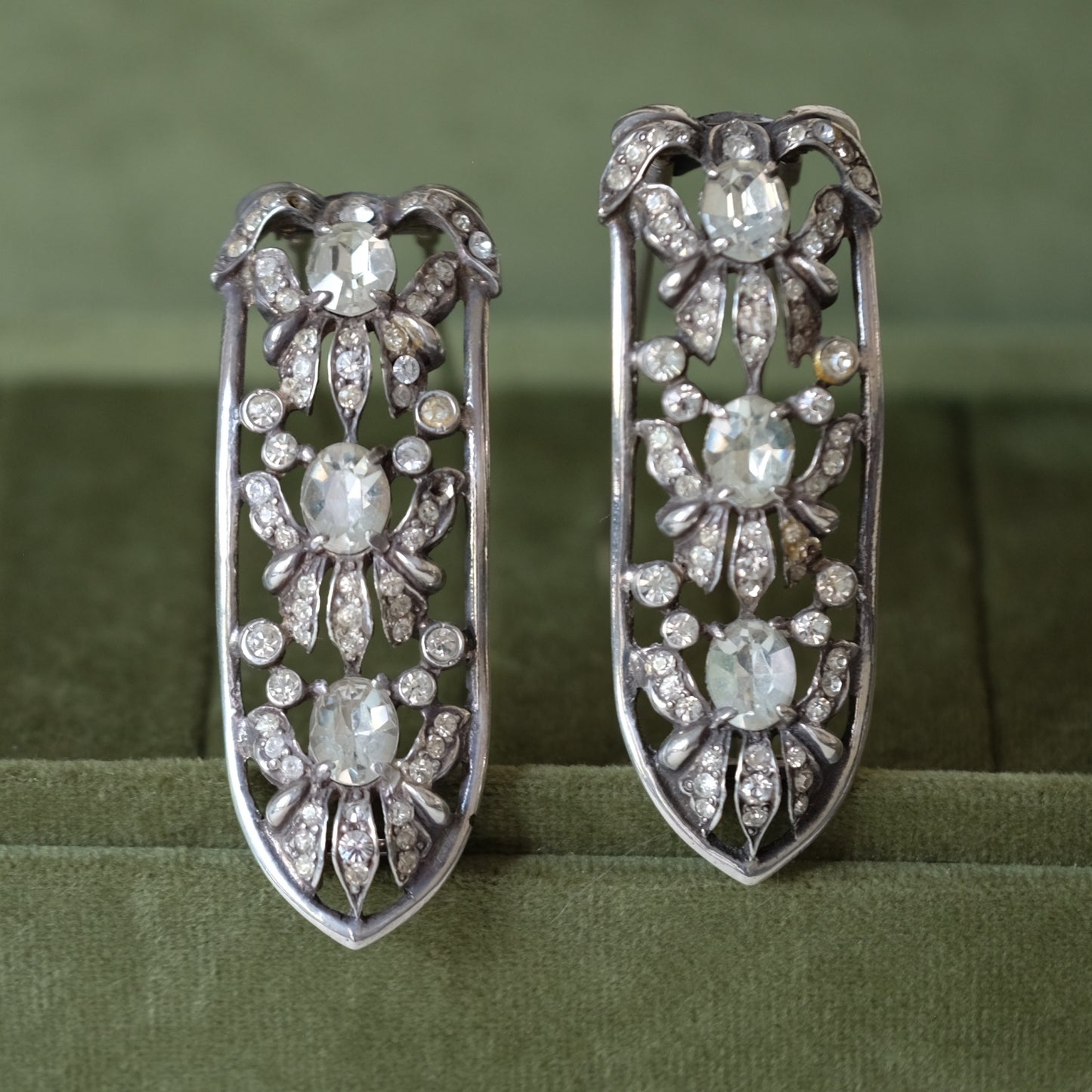Eisenberg Sterling Pair Dress Clips 1940s