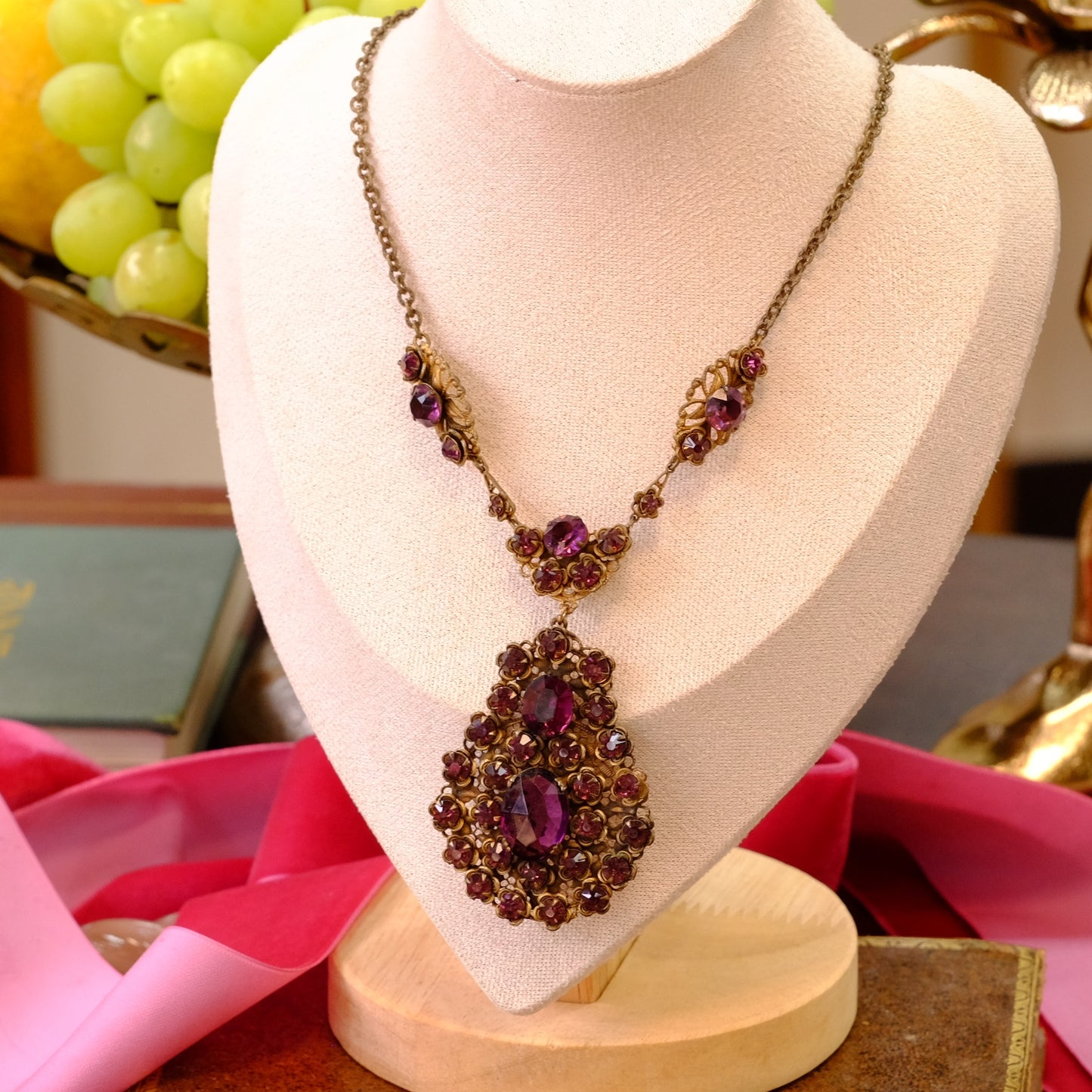 Czech Glass Purple Pendant