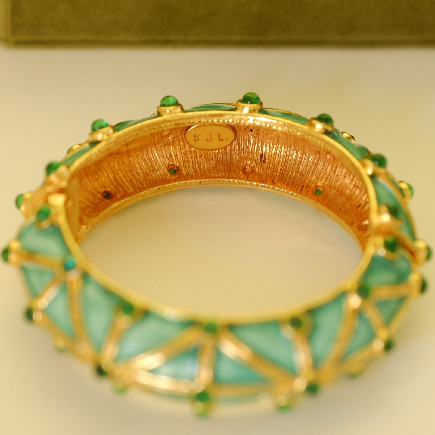 Kenneth Jay Lane Sea Foam Bangle Bracelet 1960s
