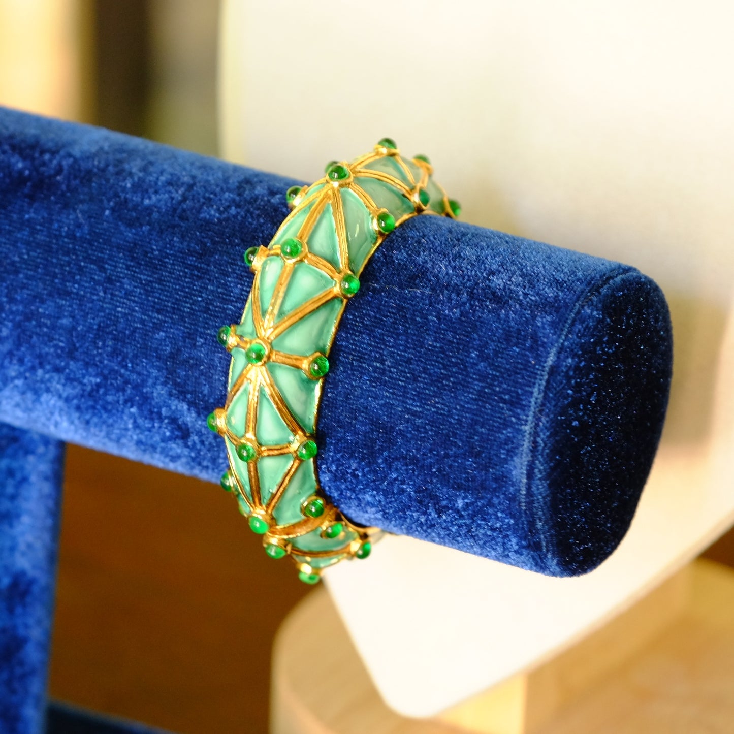 Kenneth Jay Lane Sea Foam Bangle Bracelet 1960s