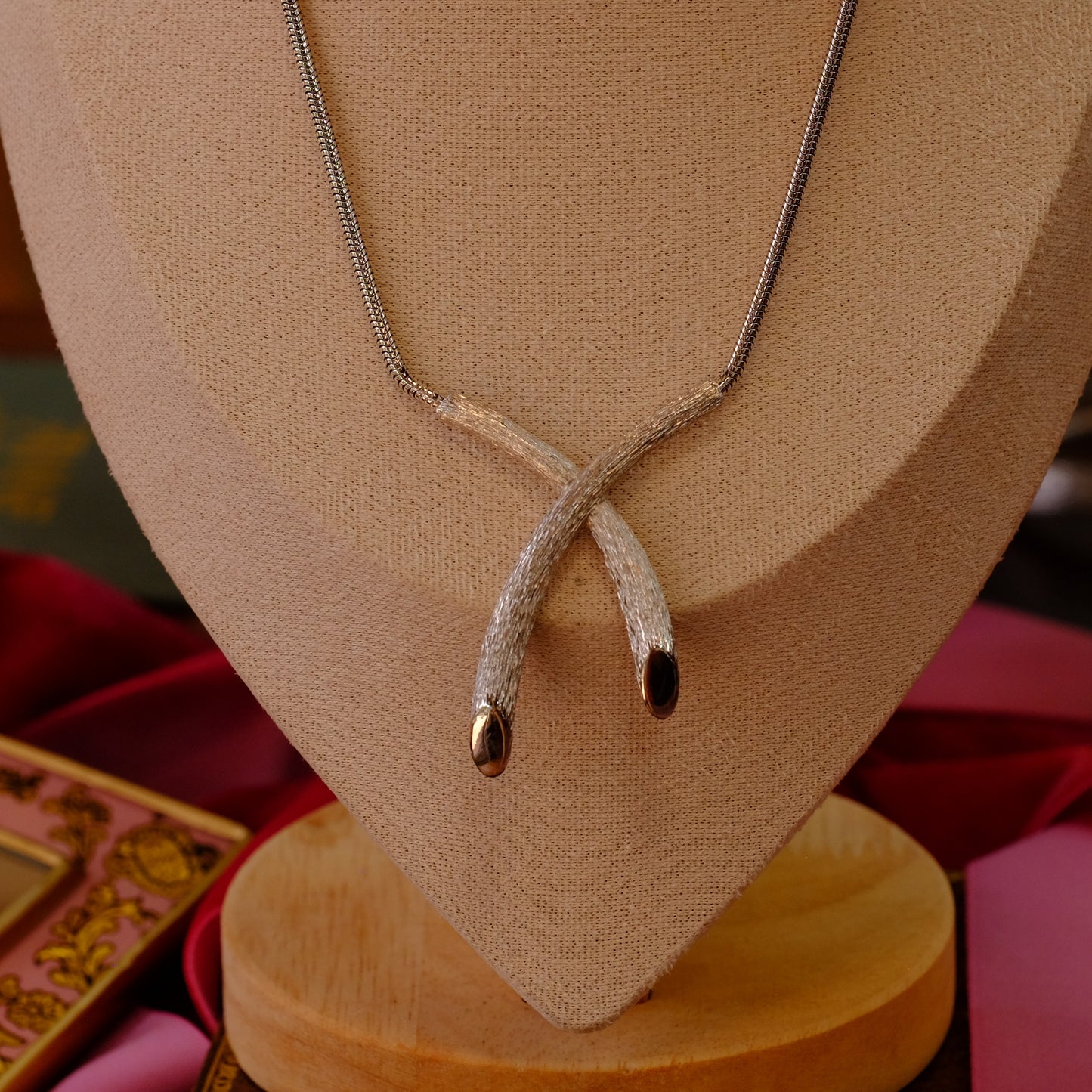Vintage Trifari Silver Tone Necklace 1970s