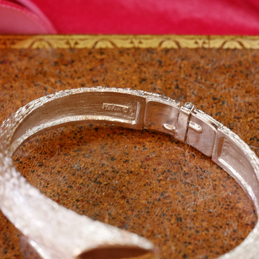 Vintage Trifari Silver Tone Bangle 1970s