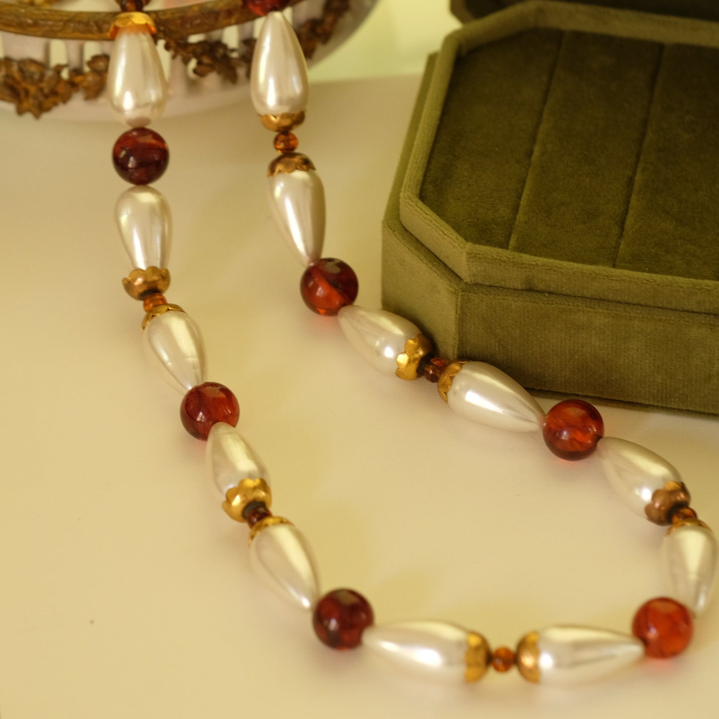 Vintage Yves Saint Laurent Faux Pearl Necklace 1970s