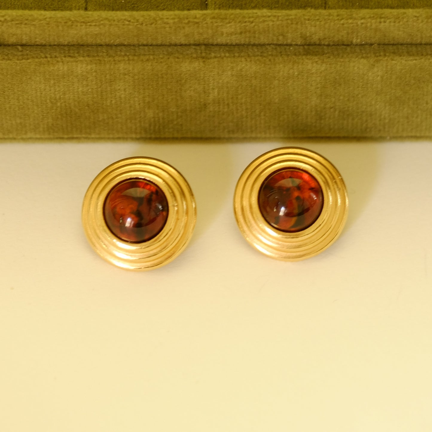 Yves Saint Laurent Pierced Button Earrings 1990s