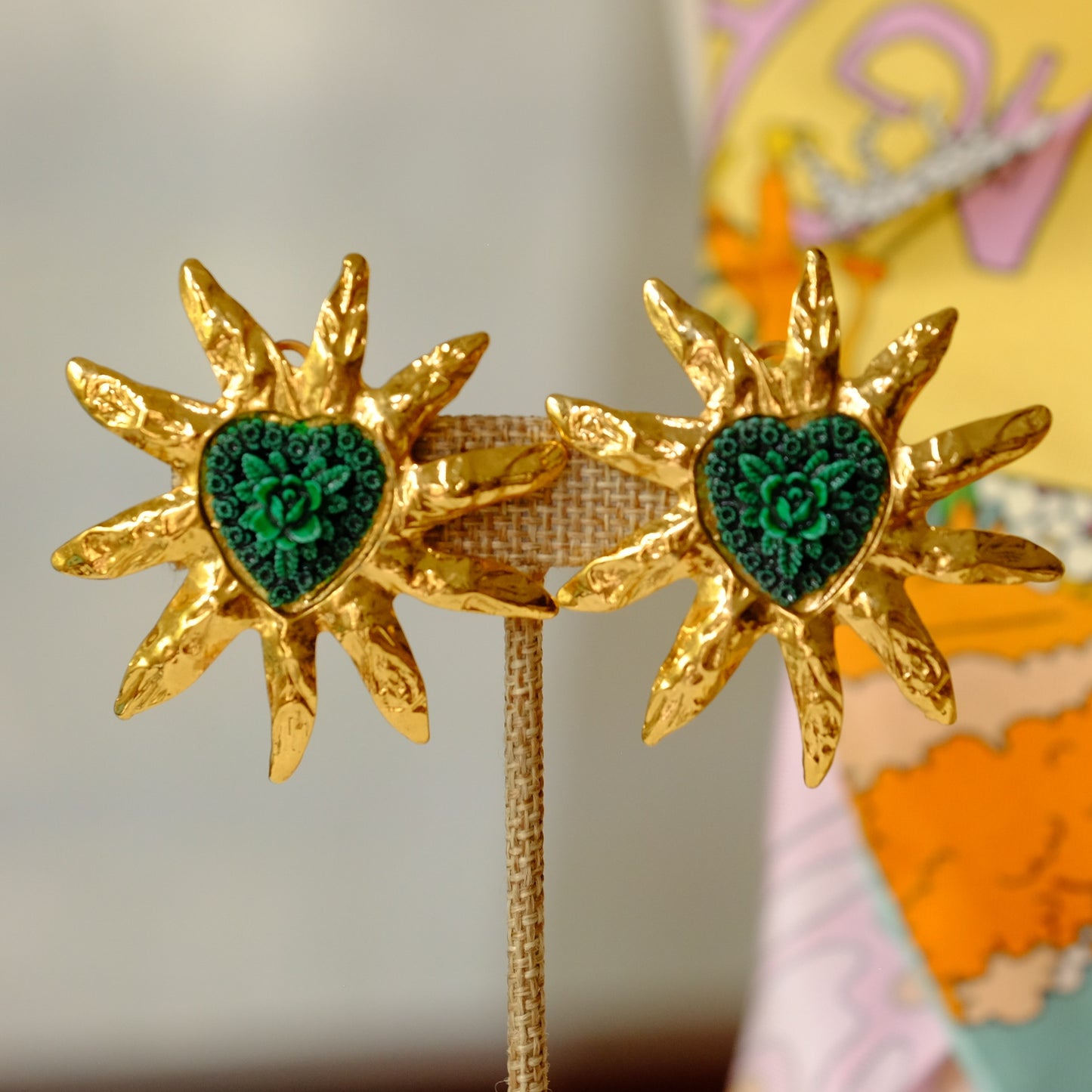 Vintage Eduard Rambaud Sun Star Earrings