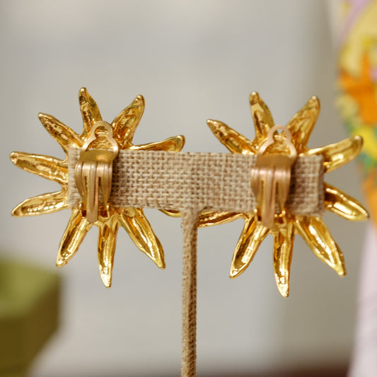 Vintage Eduard Rambaud Sun Star Earrings