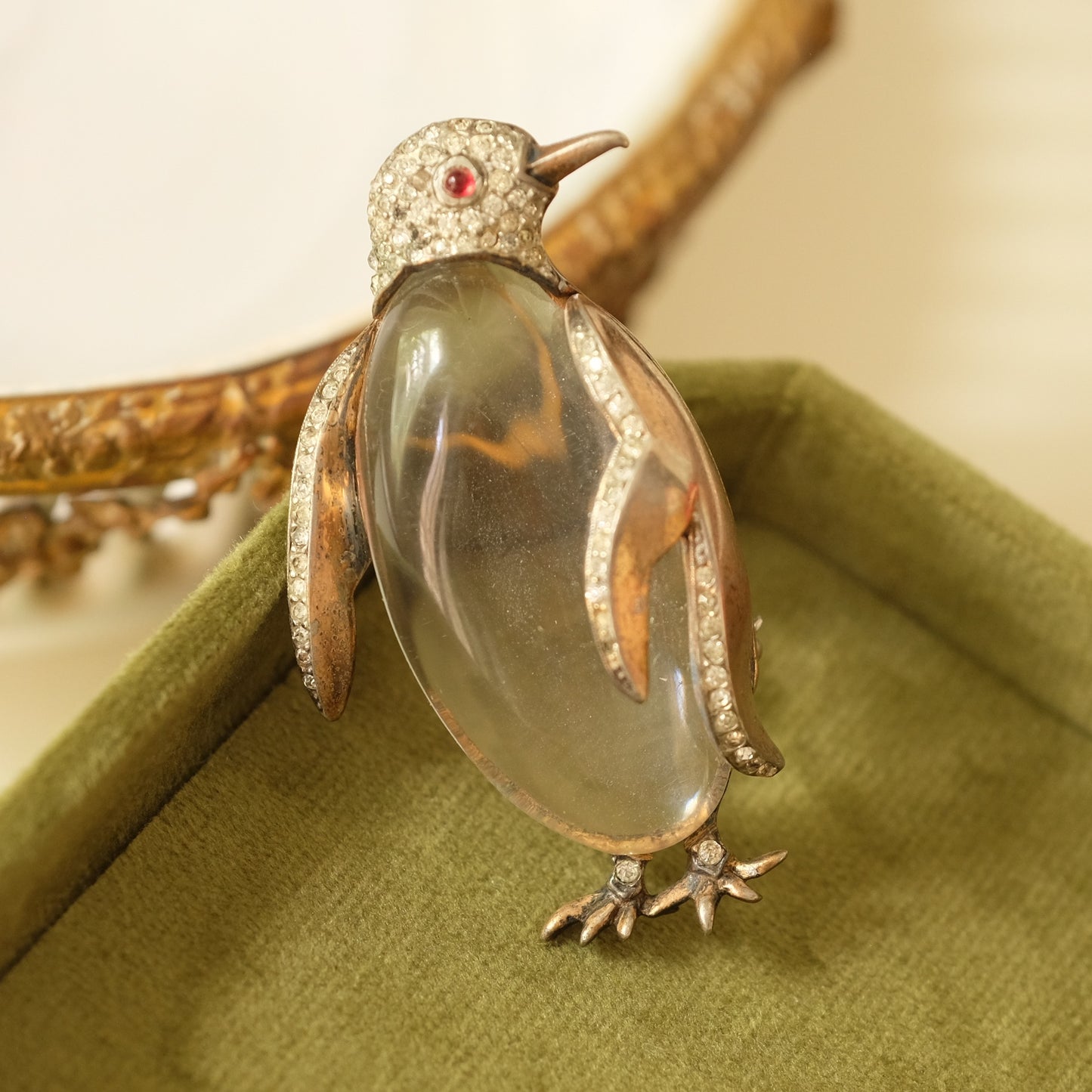 Trifari Jelly Belly Sterling Penguin Brooch 1940s