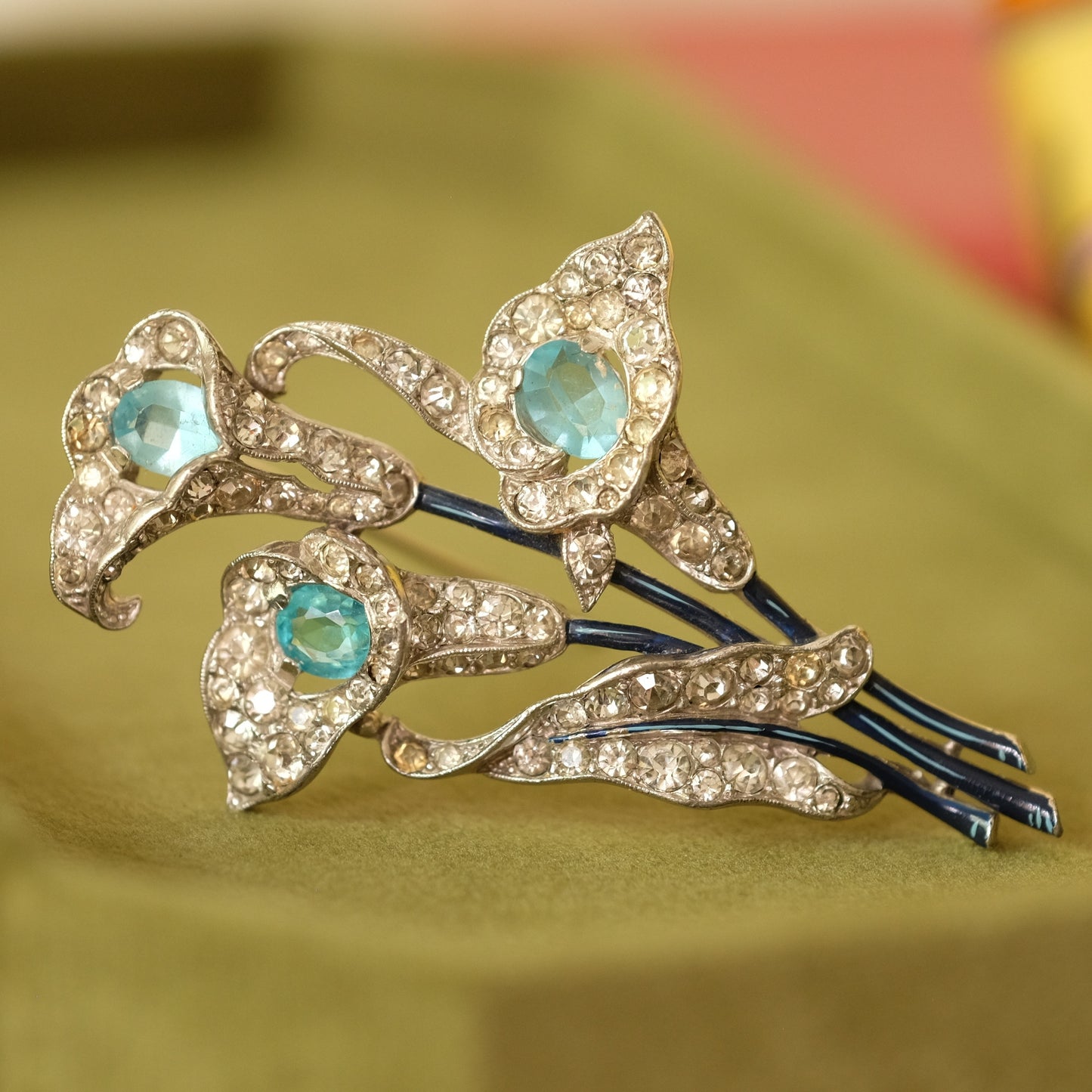 Vintage Trifari Alfred Philippe Cala Flower Pin 1940s