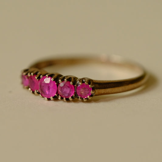 Victorian Silver Ring with Natural Ruby