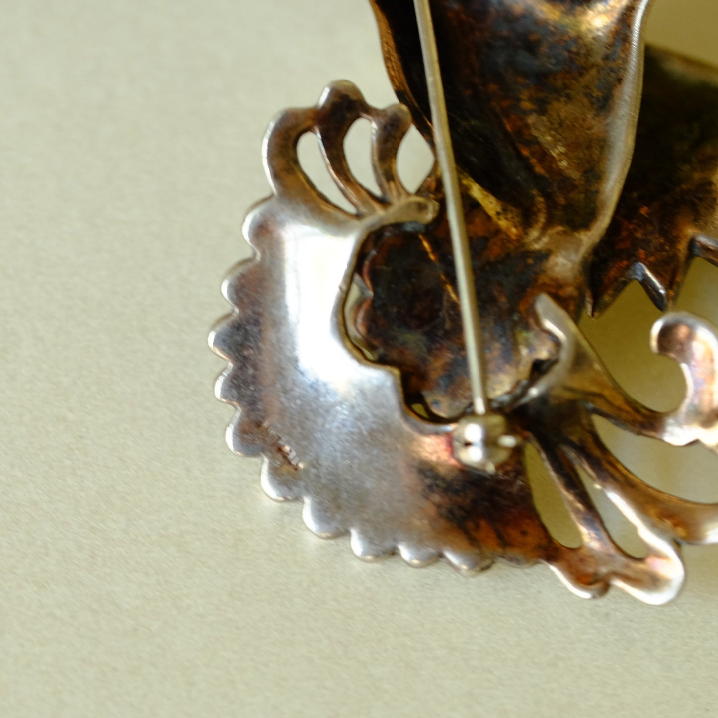Vintage Retro Sterling Phoenix Bird Brooch 1940s