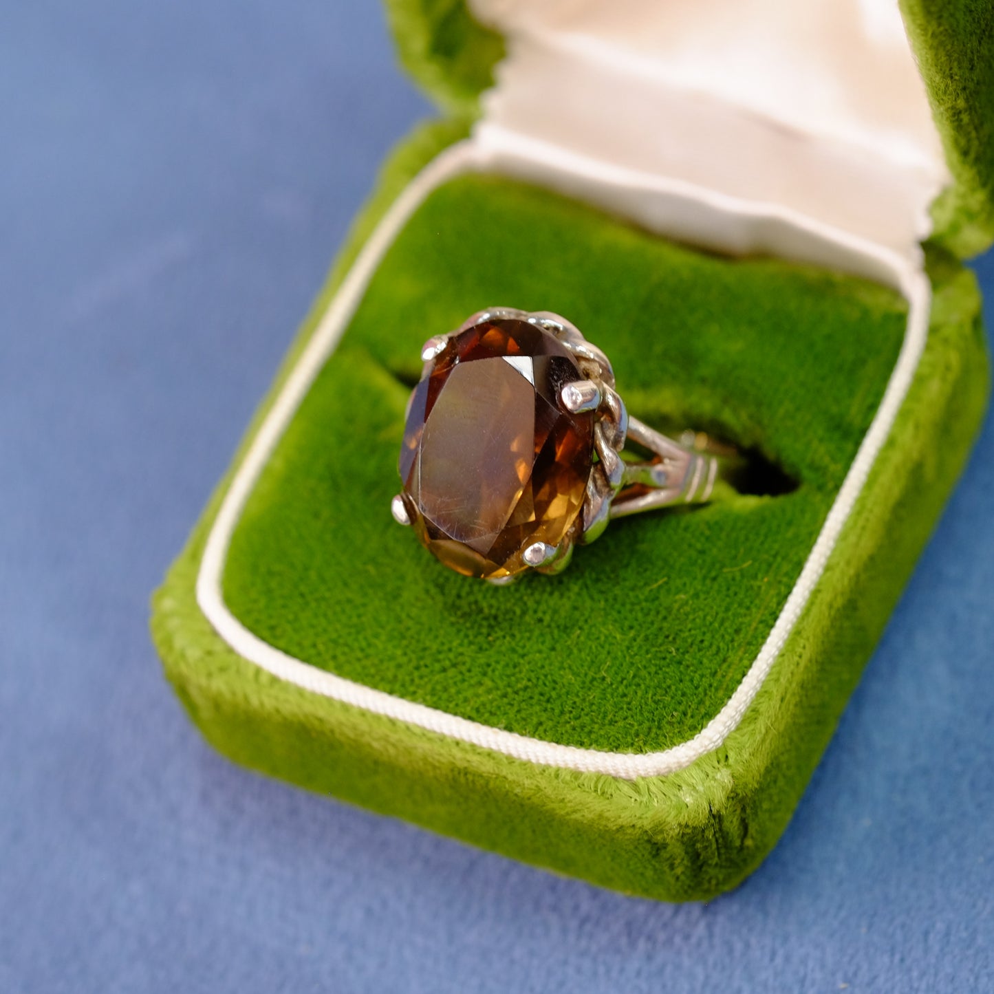 Vintage Silver Smoky Topaz Ring