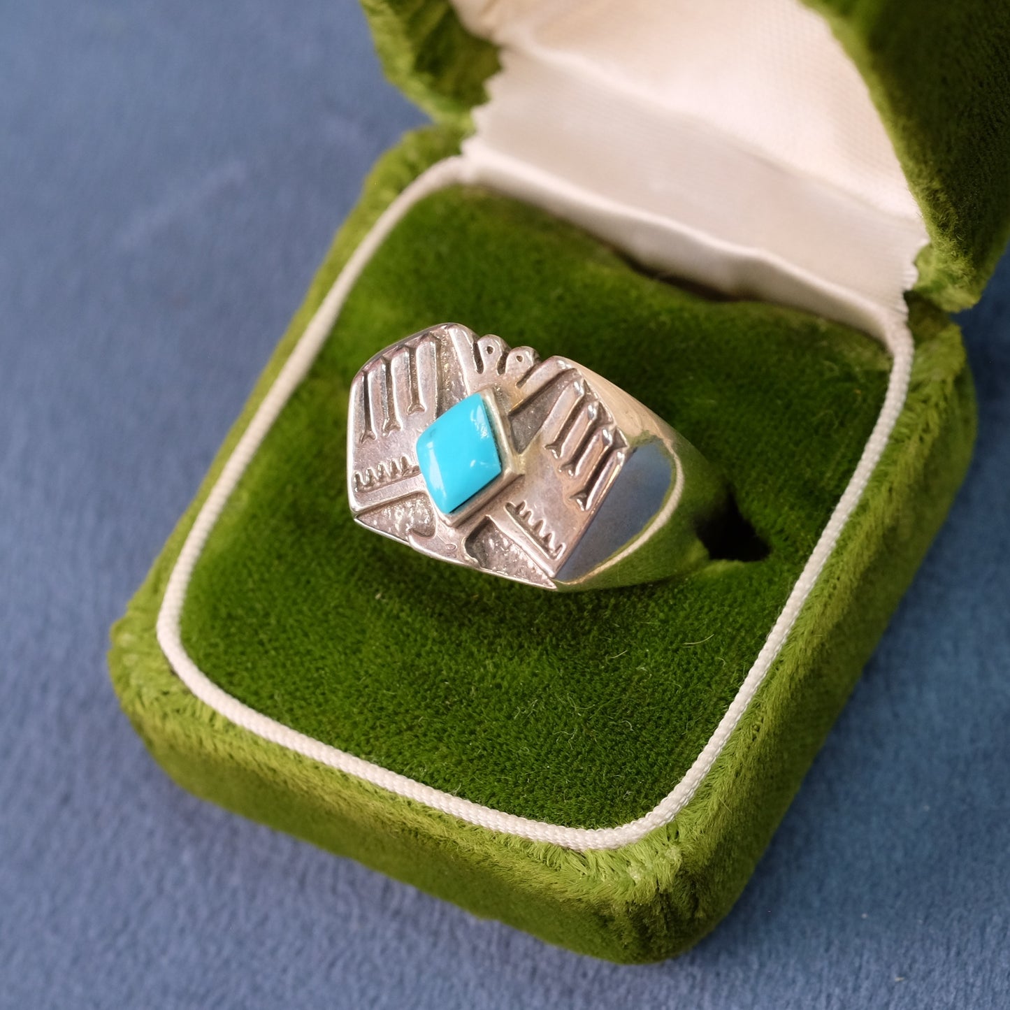 Vintage Silver Eagle with Turquoise Ring