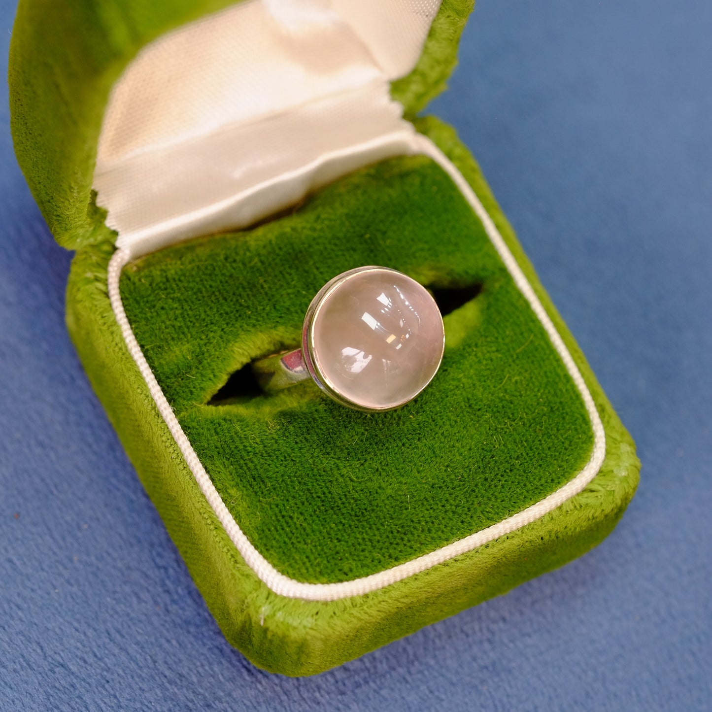 Vintage Silver Rose Quartz Ring