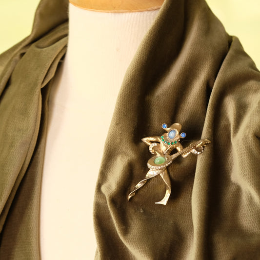 Vintage Mandle "Harlequin" Sterling Brooch