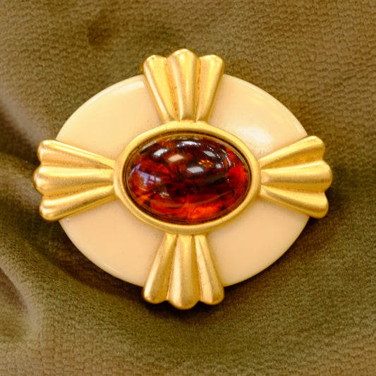 Vintage Yves Saint Laurent Maltese Cross Brooch