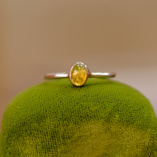 Silver Opal Minimalist Ring