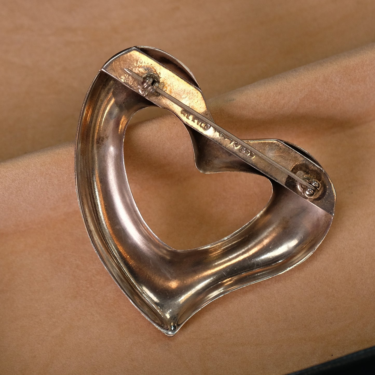 Vintage Silver Heart Brooch