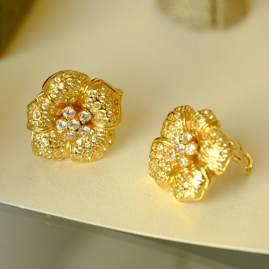 Vintage Replica Made in Italy Flower Earrings 1980s