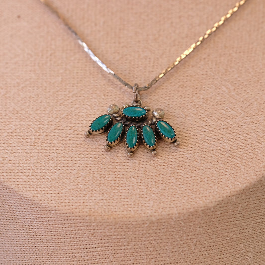 Native American Turquoise Silver Pendant