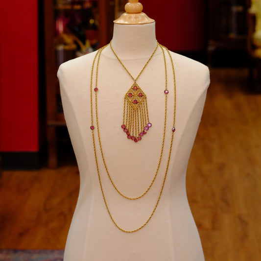 Goldette Purple Multichain Necklace