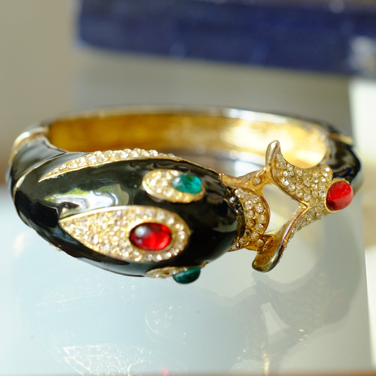 Exotic Fish Cuff Bracelet 1980s