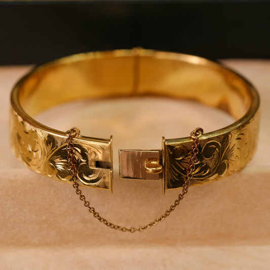 Victorian Gold Filled Ornate Bracelet Bangle