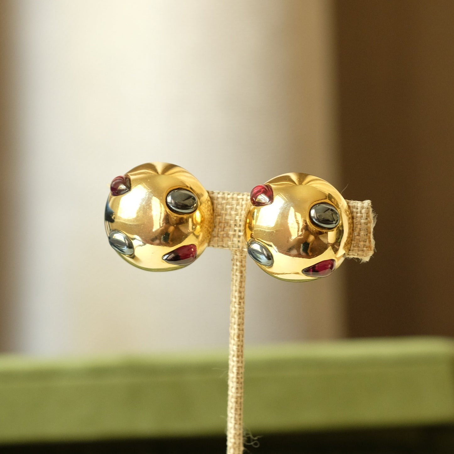Vintage Designer Round Earrings 1990s