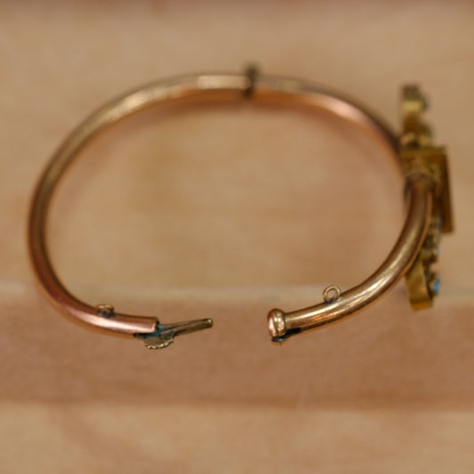 Victorian Gold Filled Turquoise Bracelet