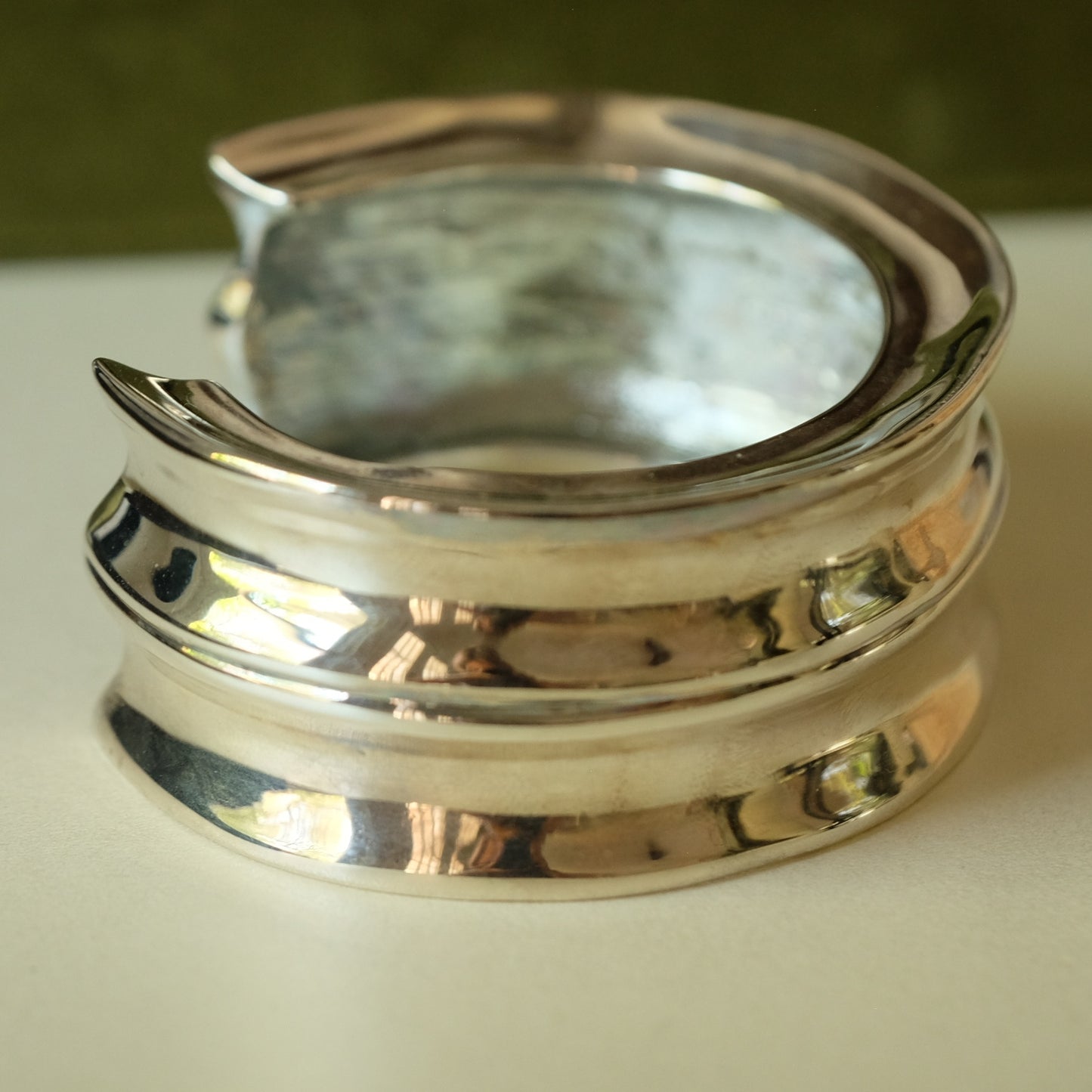 Large Givenchy Silver Tone Cuff Bracelet 1990s