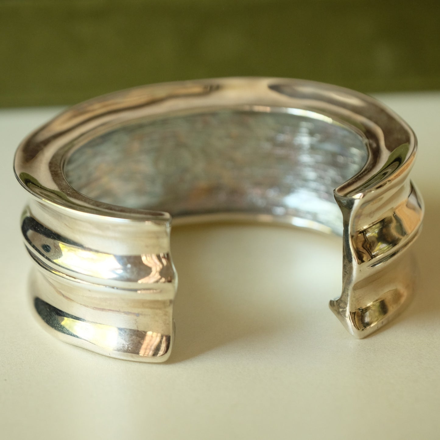 Large Givenchy Silver Tone Cuff Bracelet 1990s