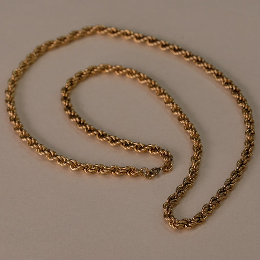 Twisted Gold Filled Chain Long Necklace