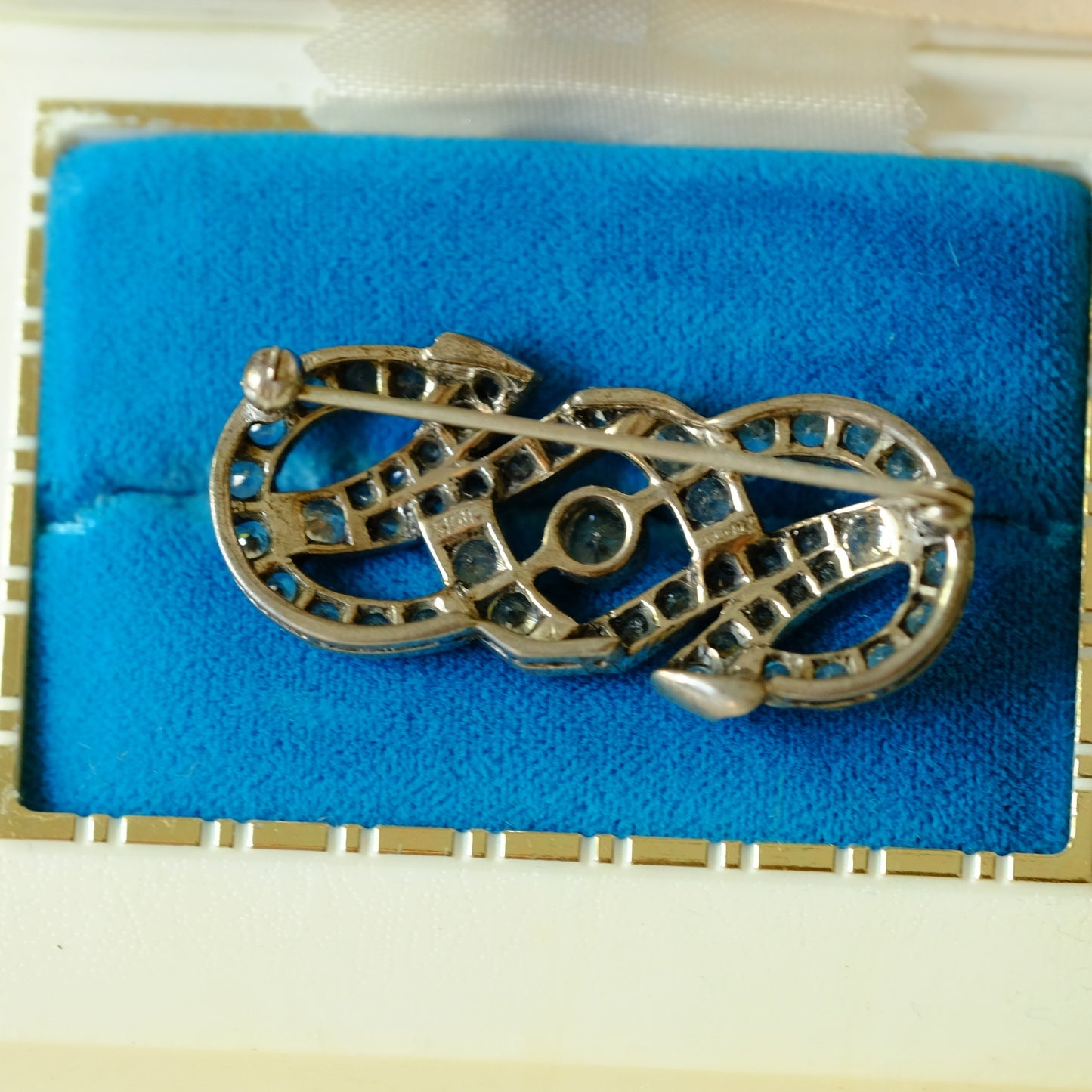 English Silver Paste Brooch 1950s
