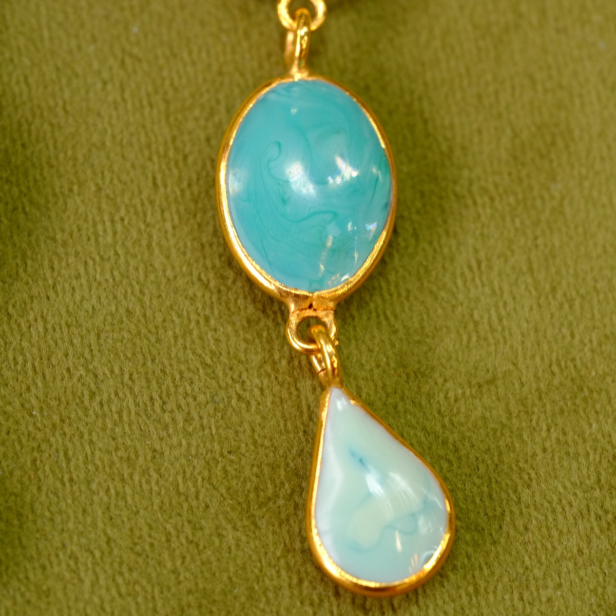 Louise Blue Long Pierced Earrings