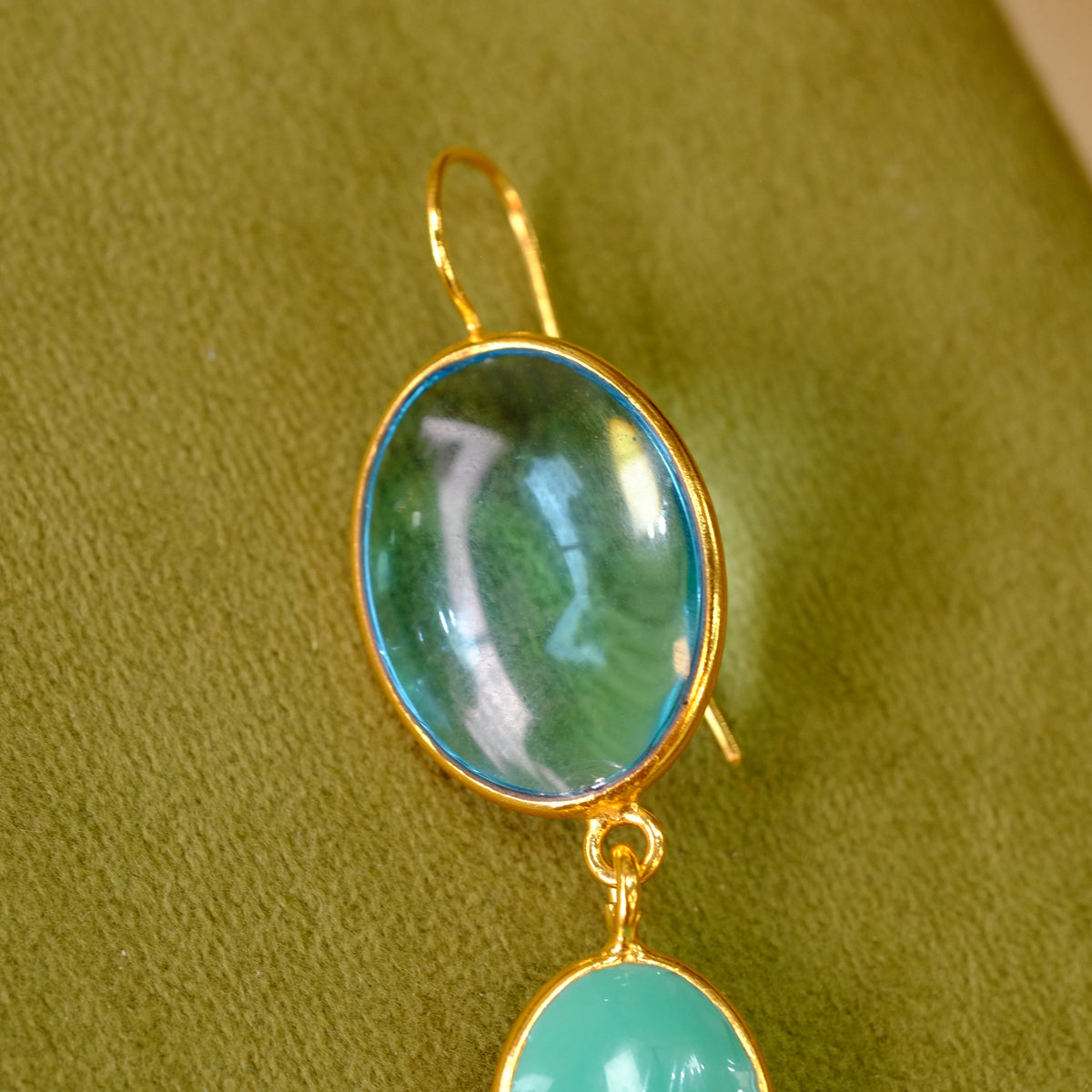 Louise Blue Drop Pierced Earrings