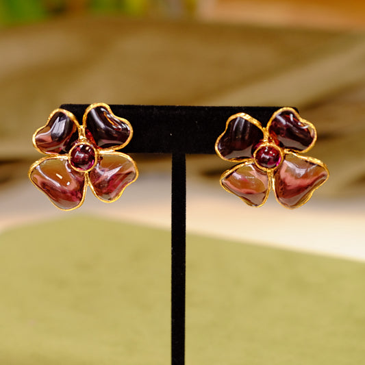 Amalfi Purple Pierced Earrings