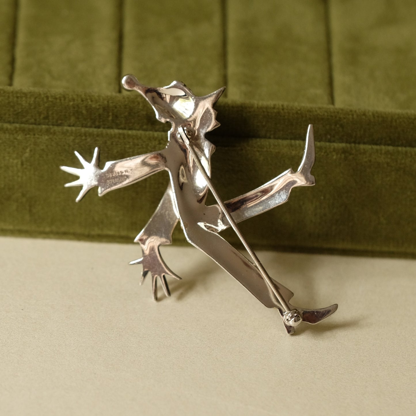 Vintage Dewees N.Y. Sterling Pinocchio Brooch 1940s