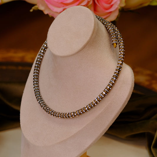 Marbouk Silvertone & Brass Choker