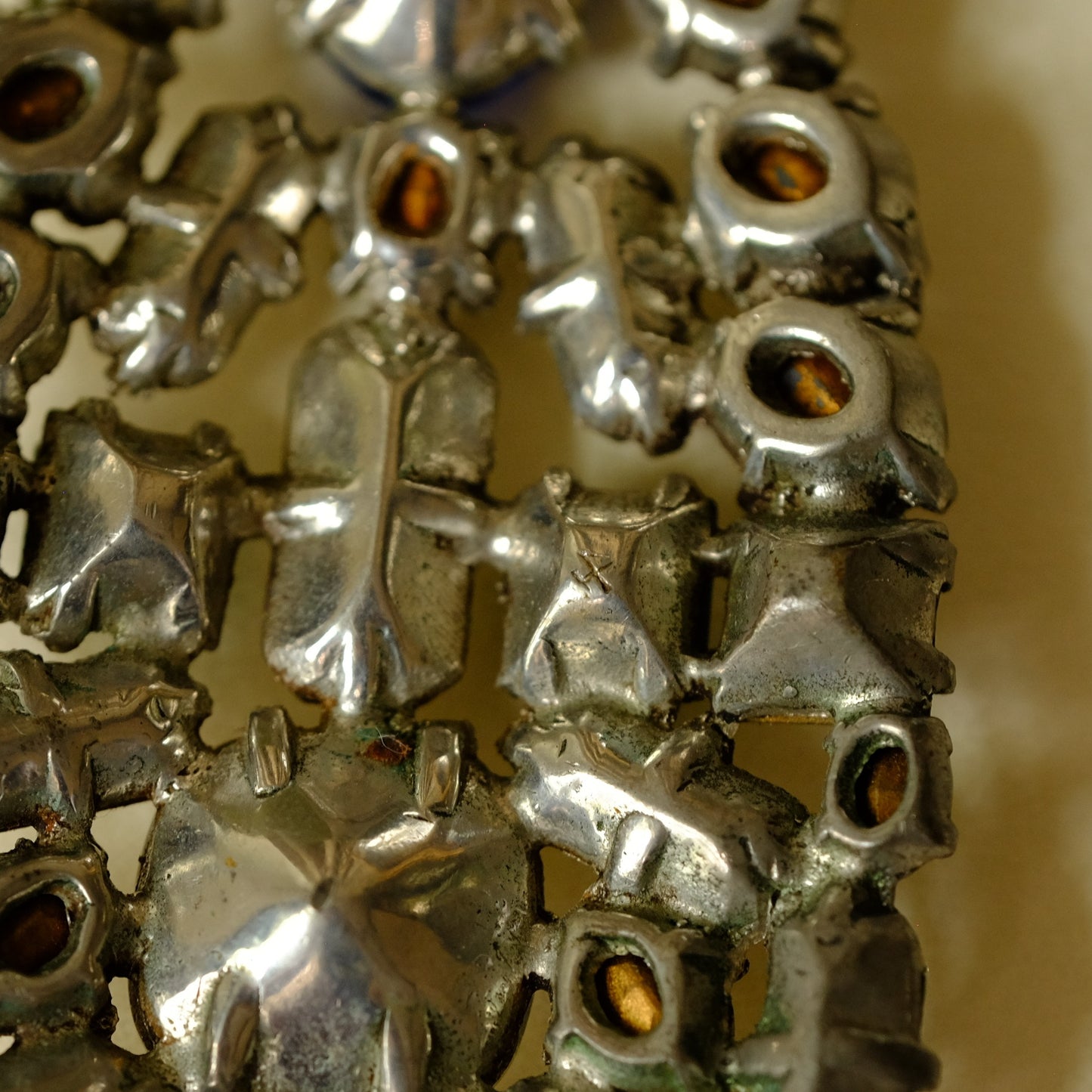 Vintage Eisenberg Blue, Clear and Green Dress Clip 1940s