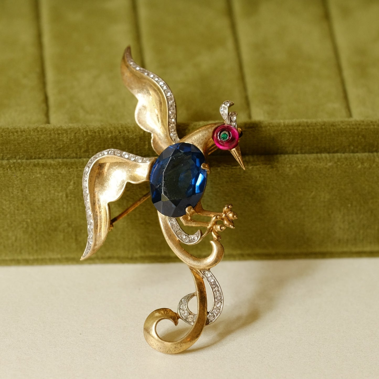 Collectible Trifari Sterling Bird of Paradise Brooch 1940s
