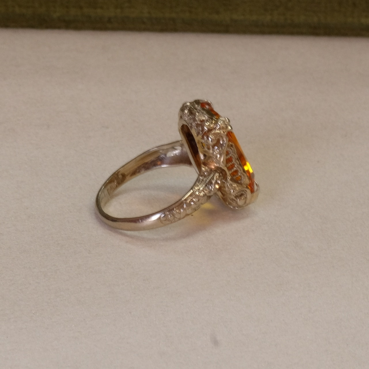 14K Citrine Filigree Ring